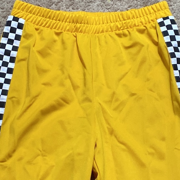 Yellow Checkered Lounge Jogger Sweatpants S - Picture 4 of 7